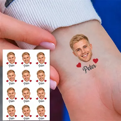 Personalizirana tattoo nalepka z obrazom in imenom